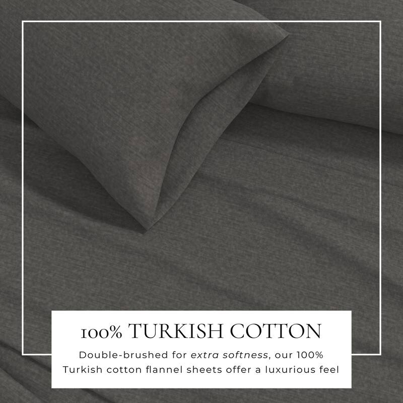 Linery & Co. Cotton Blend Double-Brushed Heathered Flannel Bed Sheet Set