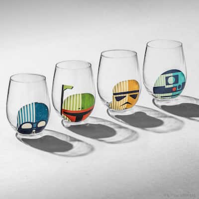 Star Wars Helmet Hues Stemless Drinking Glasses - 19 oz - Set of 4 - 19 oz