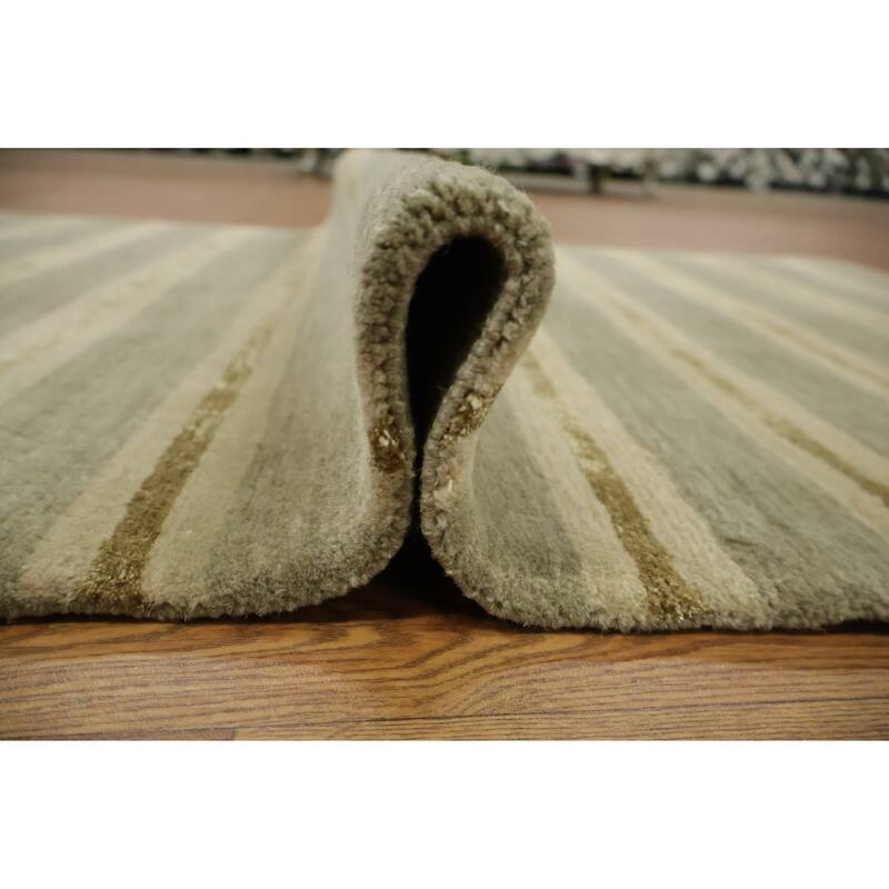 Hand Knotted Oriental 100% Wool Carpet Modern Abstract Multi-Colored Nepalese Area Rug - 5' 0'' X 3' 0''