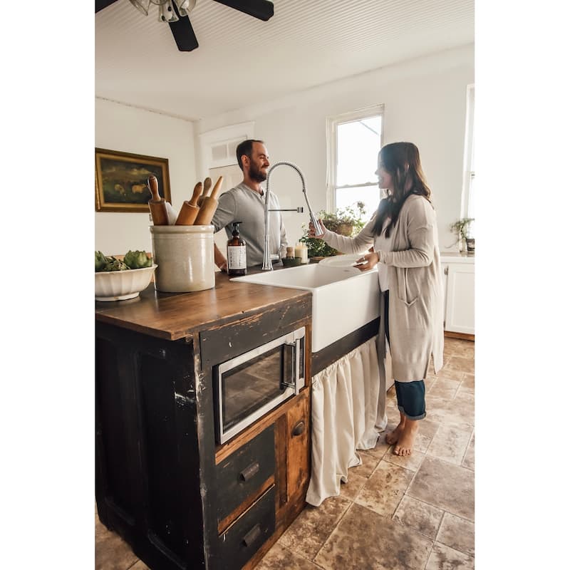 Austen Matte White Fireclay 30" Single Bowl Farmhouse Apron Front Undermount Kitchen Sink and Drain