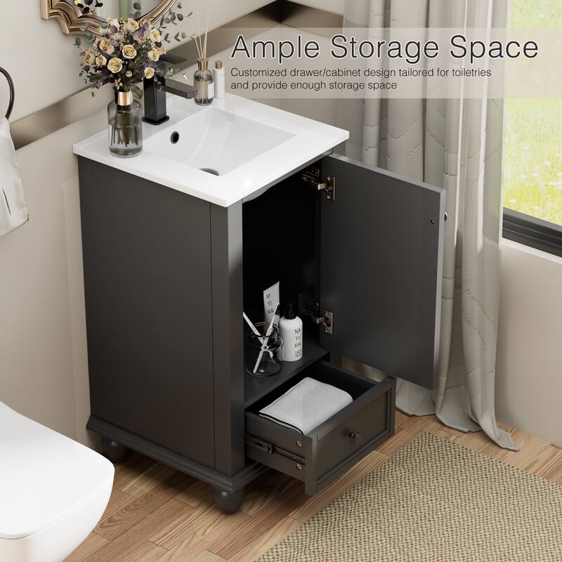 Bathroom Vanity with Sink Combo Set, Free Standing Bathroom Storage Cabinet