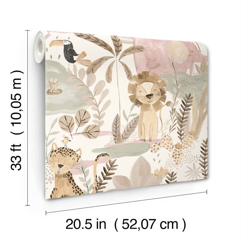 Advantage In The Jungle Pink Animal Friends Wallpaper