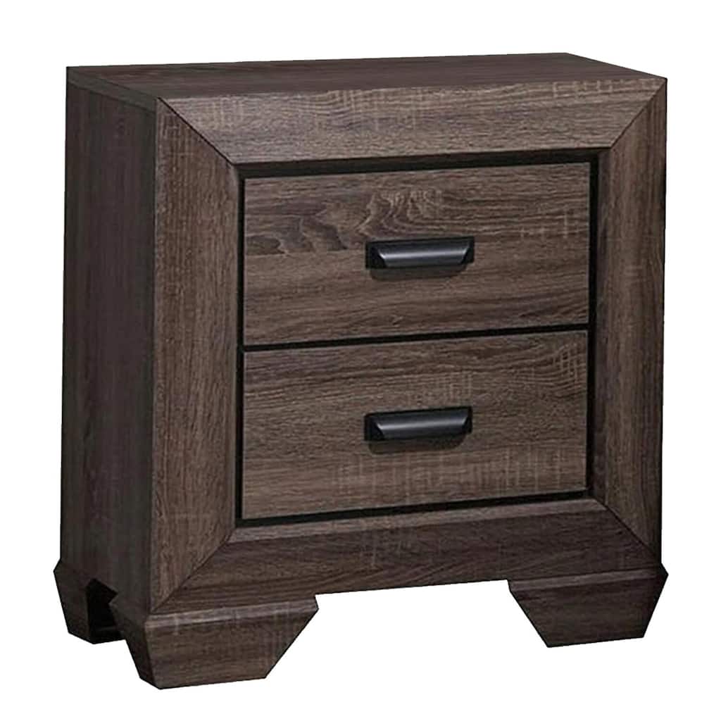 Weathered Gray 2 Drawer 16.54 in. W Nightstand with Sturdy Hardware and Ample Storage