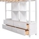preview thumbnail 8 of 7, White Pinewood Loft Bed with Built-in Desk, Drawers, Shelves, and Storage Cabinets