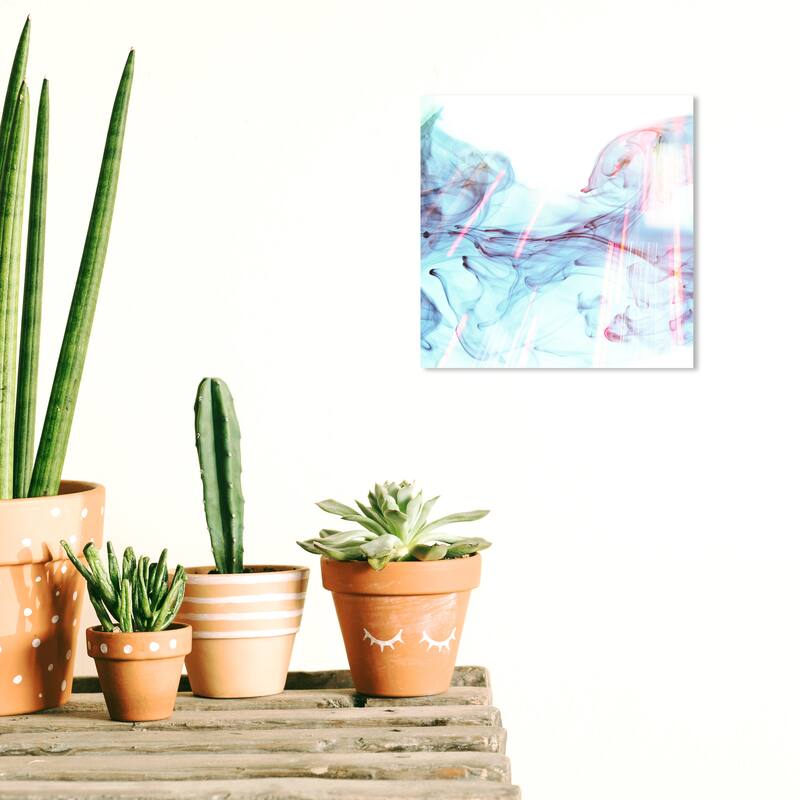 Wynwood Studio Canvas Abstract Clotilde White and Light Blue Modern & Contemporary Wall Art Canvas Print - 12 x 12