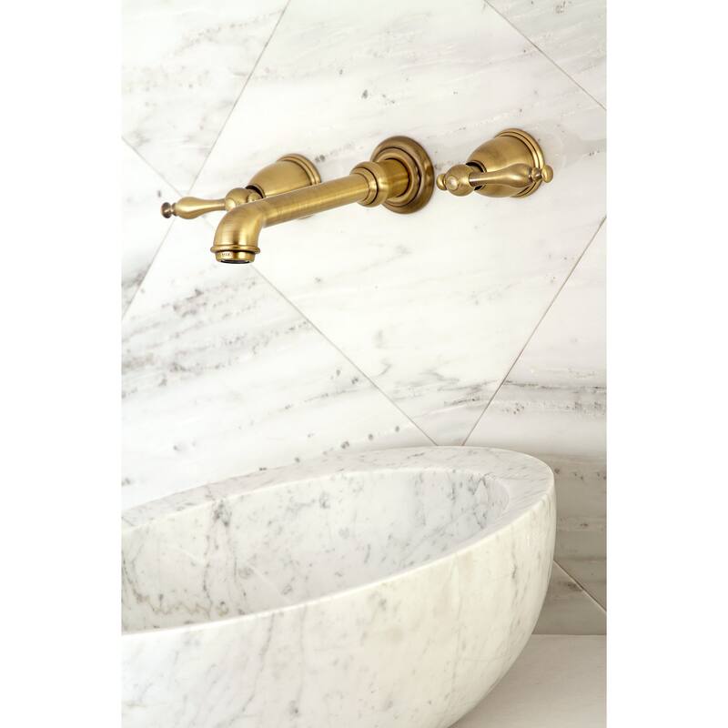 Naples Two-Handle 3-Hole Wall Mount Bathroom Faucet