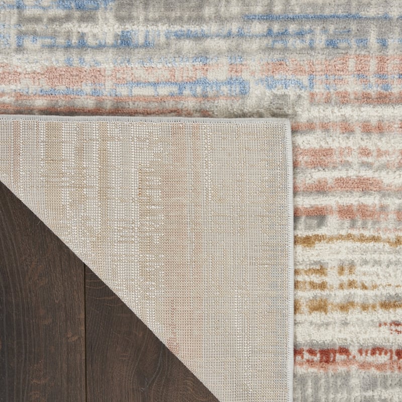 Fozid Power Loomed Abstract Modern Non Skid Stain Resistant Area Rug By HomeRoots - 90' X '27' X '0.25