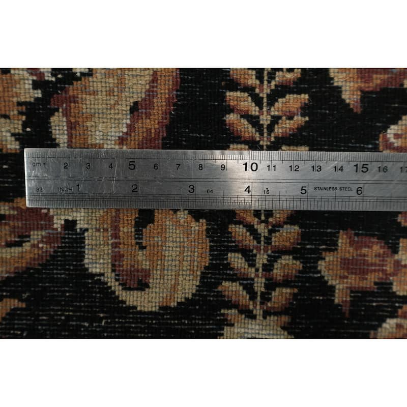 Hand Knotted Oriental 100% Wool Carpet Traditional Floral Black Aubusson Area Rug - 6' 0'' X 4' 1''