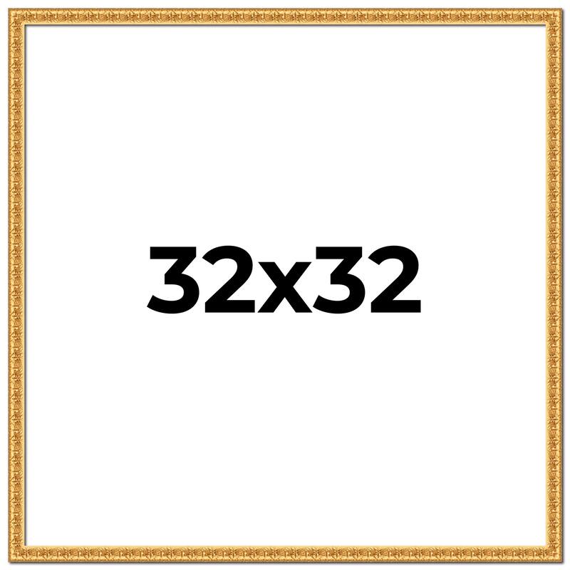 32x32 Frame Gold Real Wood Picture Frame Width 1 inches | Interior