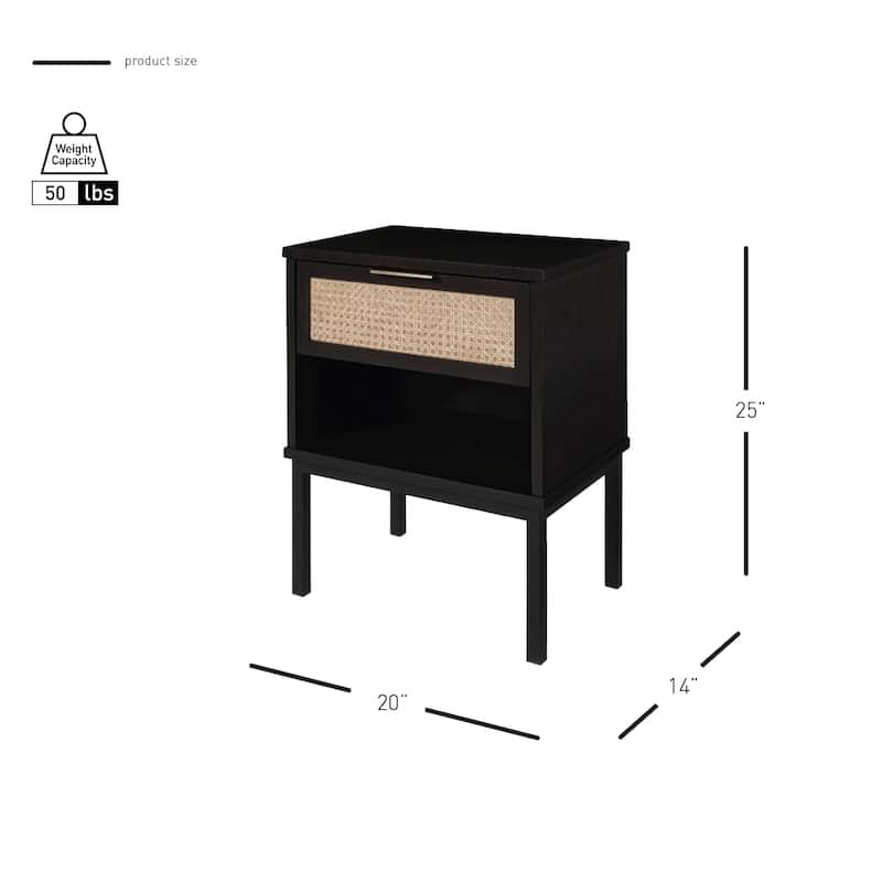 NPD Furniture Caine Rattan Nightstand