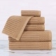 preview thumbnail 96 of 97, Superior Soho Ribbed Cotton 6-Piece Assorted Towel Set Coffee
