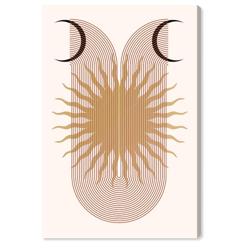Wynwood Studio Canvas Astronomy and Space Moons and Sun Activity Black and Beige Modern & Contemporary Wall Art Canvas Print - 36 x 24