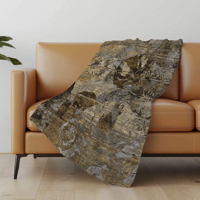 Premium Machine Washable Modern Floral Sherpa Throw Blanket