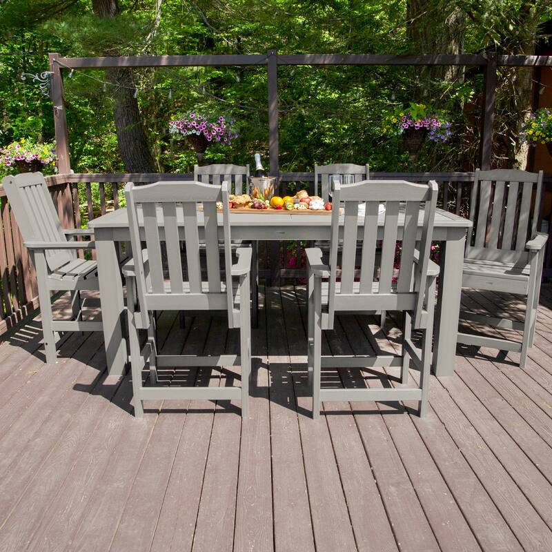 HIGHWOOD 7-Piece Outdoor Dining Set - 42" x 84" Table, Counter-height