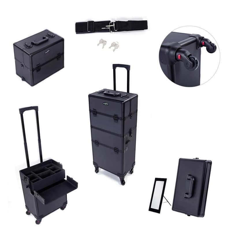 3 in 1 Aluminum Cosmetic Makeup Case Tattoo Box - N/A
