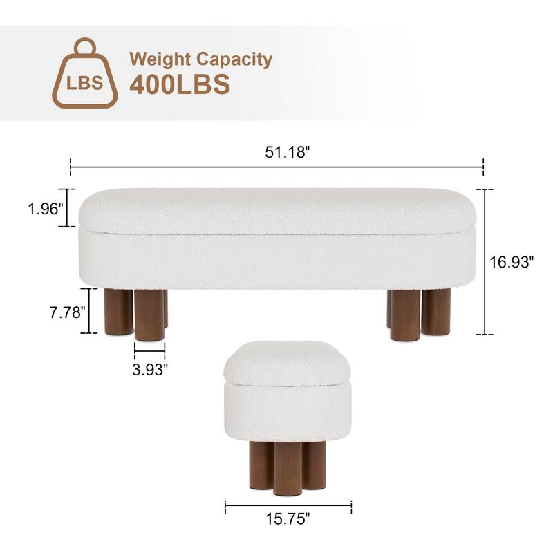 Upholstered Flip Top Storage Bench with Solid Wood Leg for Bedroom, Entryway and Living Room