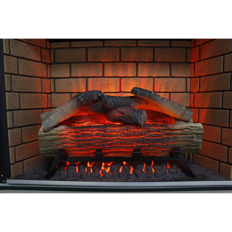 TV Stand with Storage Cabinets, Entertainment Center with Adjustable LED Sidelights, Media Console with Realistic Flames
