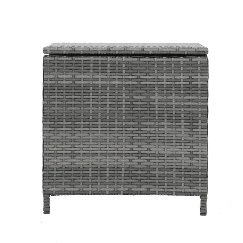 Square Wicker Outdoor Coffee Table with Hidden Storage