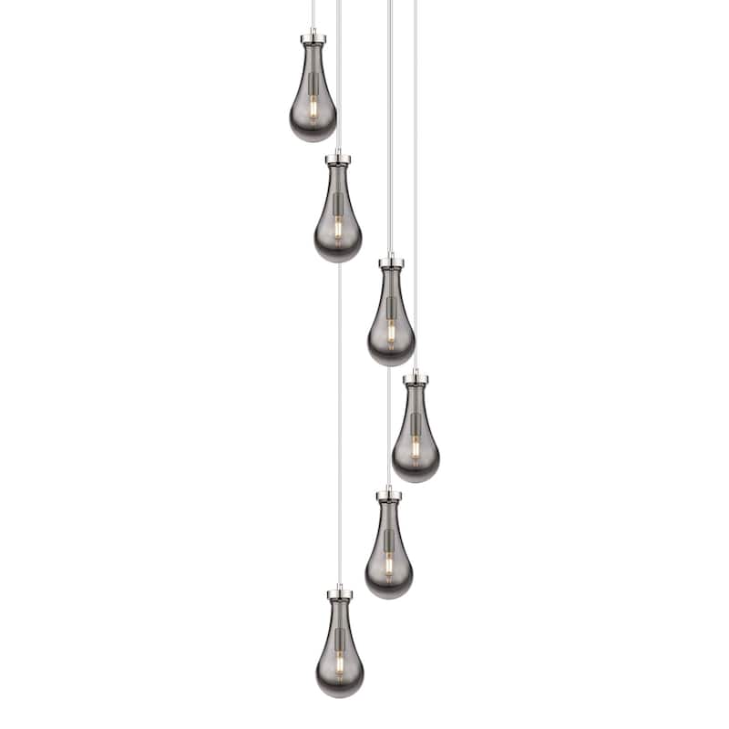 Innovations Lighting 116-451-1P-12-16 Owego Pendant Owego 6 Light 16" - Polished Nickel / Light Smoke