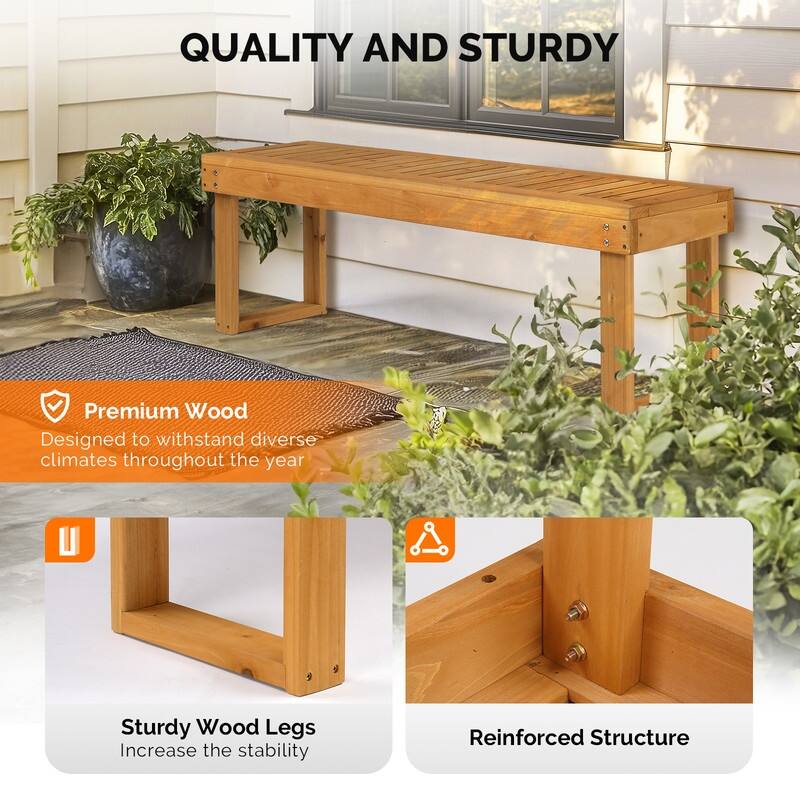 Fir Wood Outdoor Bench