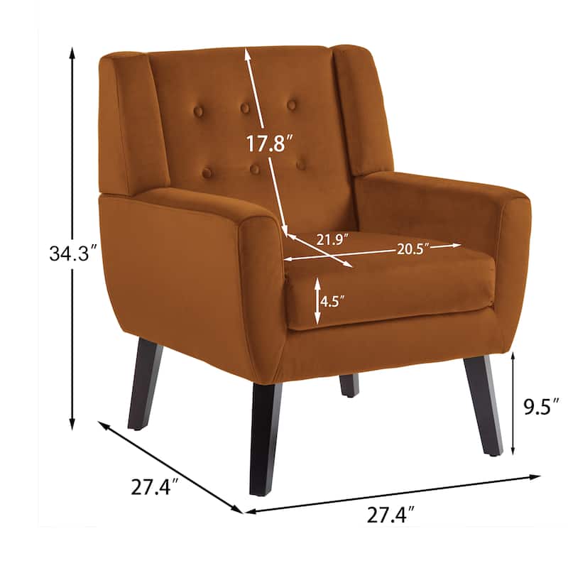 Set of 2 Velvet Upholstered Accent Chair (Set of 2)