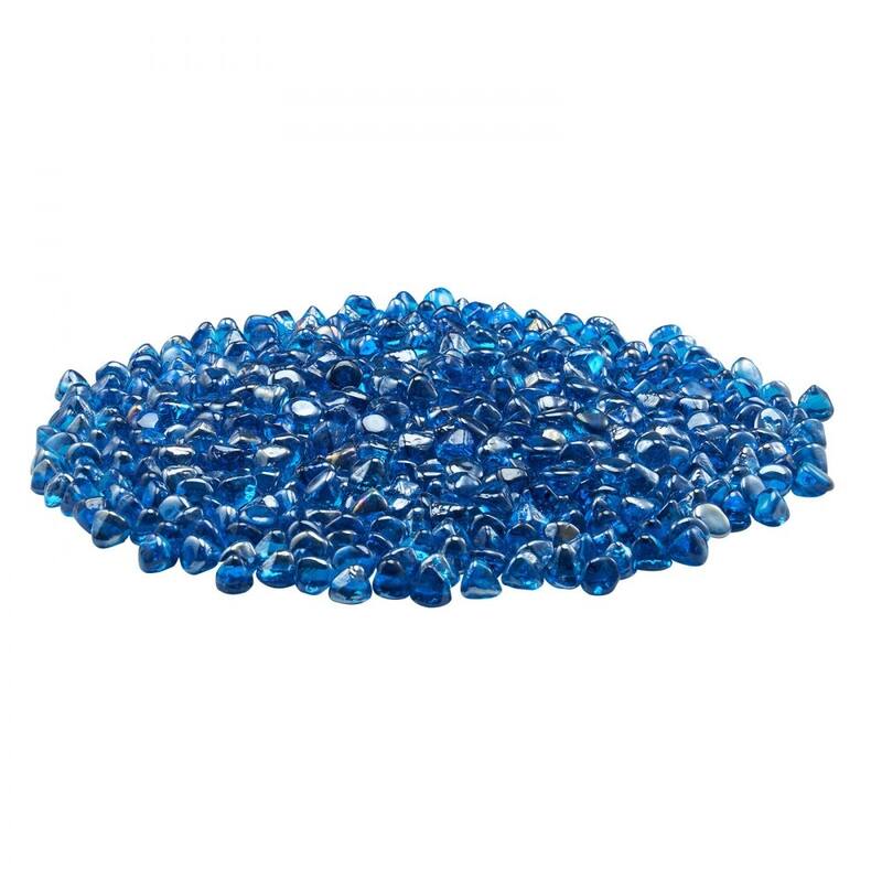 Caribbean Blue Diamond Fire Glass Beads 10 lbs Heat Resistant - 1 inch