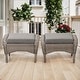 preview thumbnail 5 of 34, Outdoor Patio Ottoman with Seat Cushion Grey-Grey