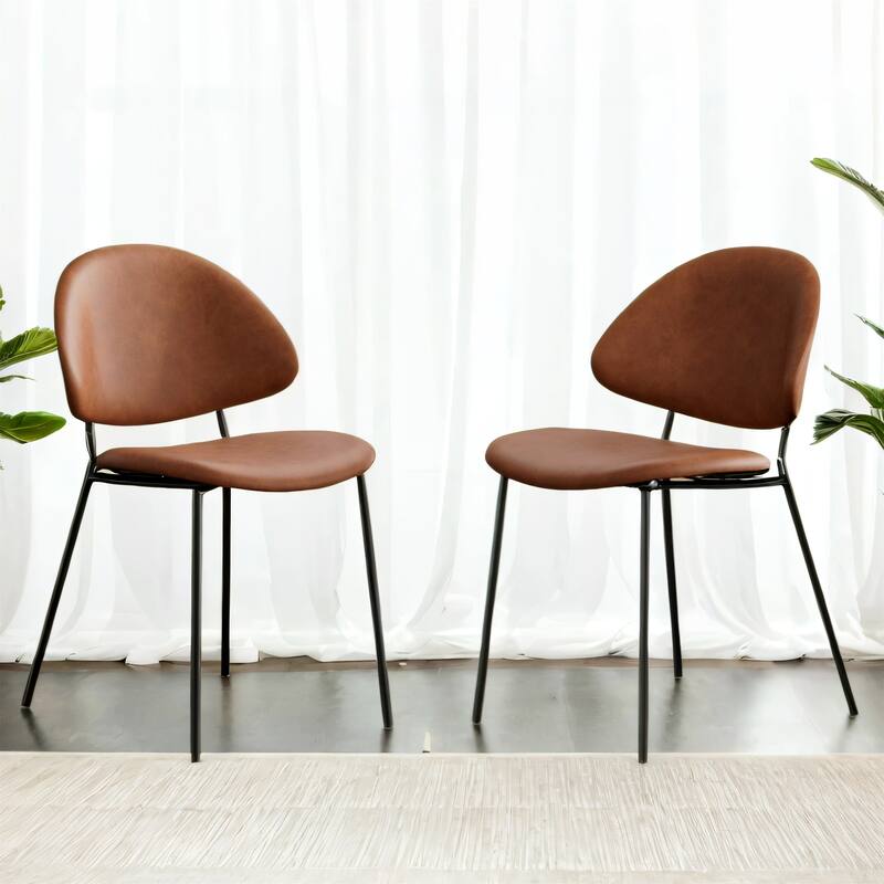 Modern Ergonomic Dining Chair with Slim Metal Legs, Set of 4