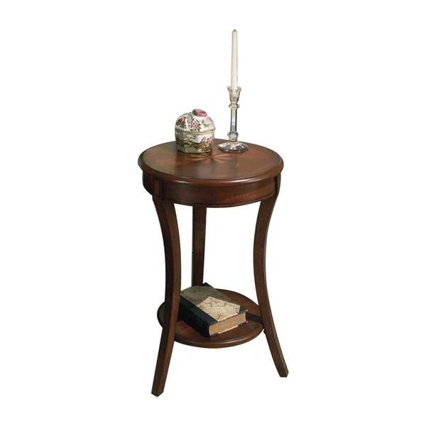 Shop Offex 18 Dia Distressed Solid Wood Round Accent Table In