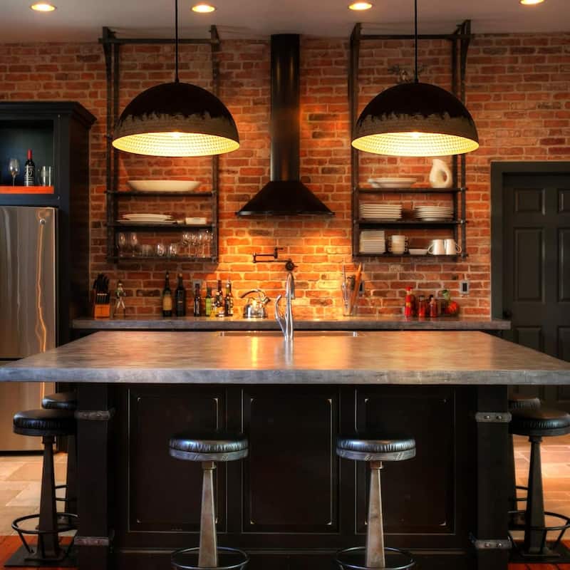 15.75" dome pendant light destressed bedroom light metal hallway light
