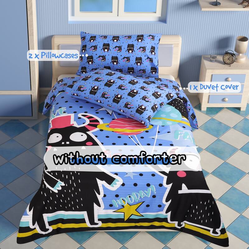 Cutey Duvet Cover Set 3 Piece Bedding Set Soft Cartoon Print Twin