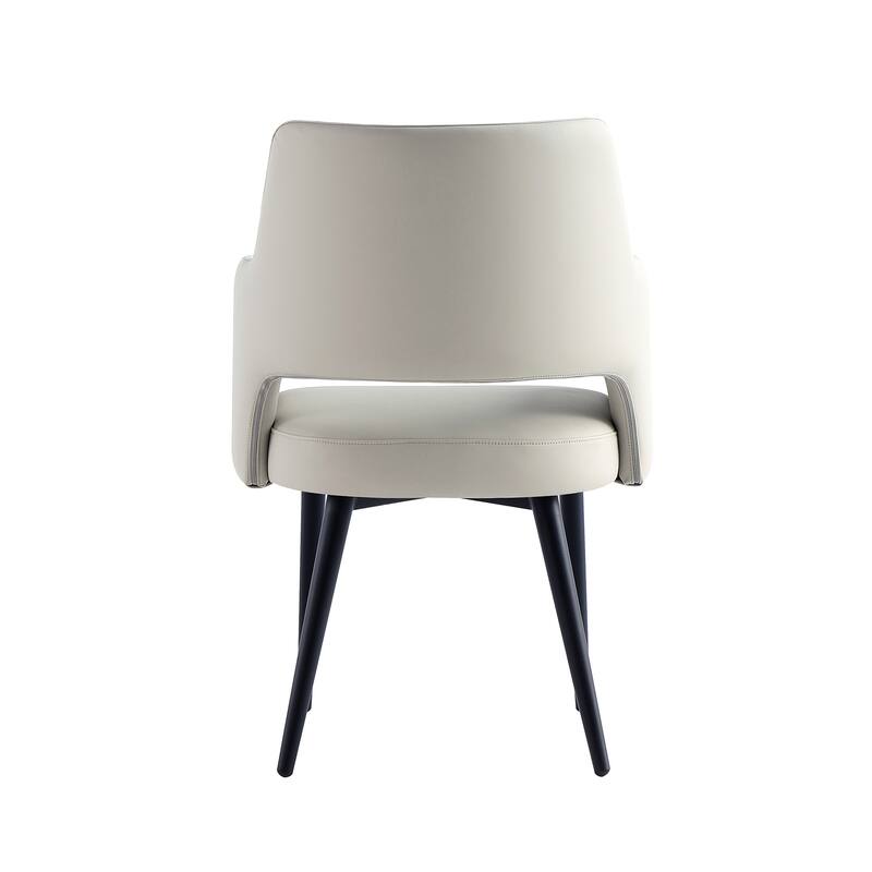 Manhattan Comfort Tremont Leatherette Dining Arm Chair with Metal Legs