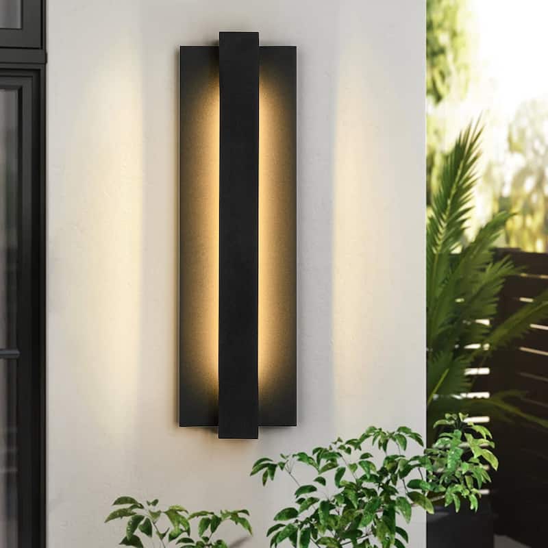 Modern Black Outdoor Wall Lights Aluminum Linear Dimmable LED Wall Sconce Lights for Outside