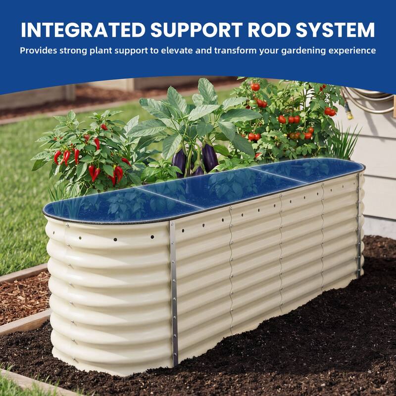 Moasis Oval Metal Outdoor Raised Garden Bed