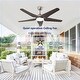preview thumbnail 16 of 36, 52-Inch Ceiling Fan with Light and 5 Wood Blades, Dimmable LED with Memory Function, DC Motor, IP65 Rated