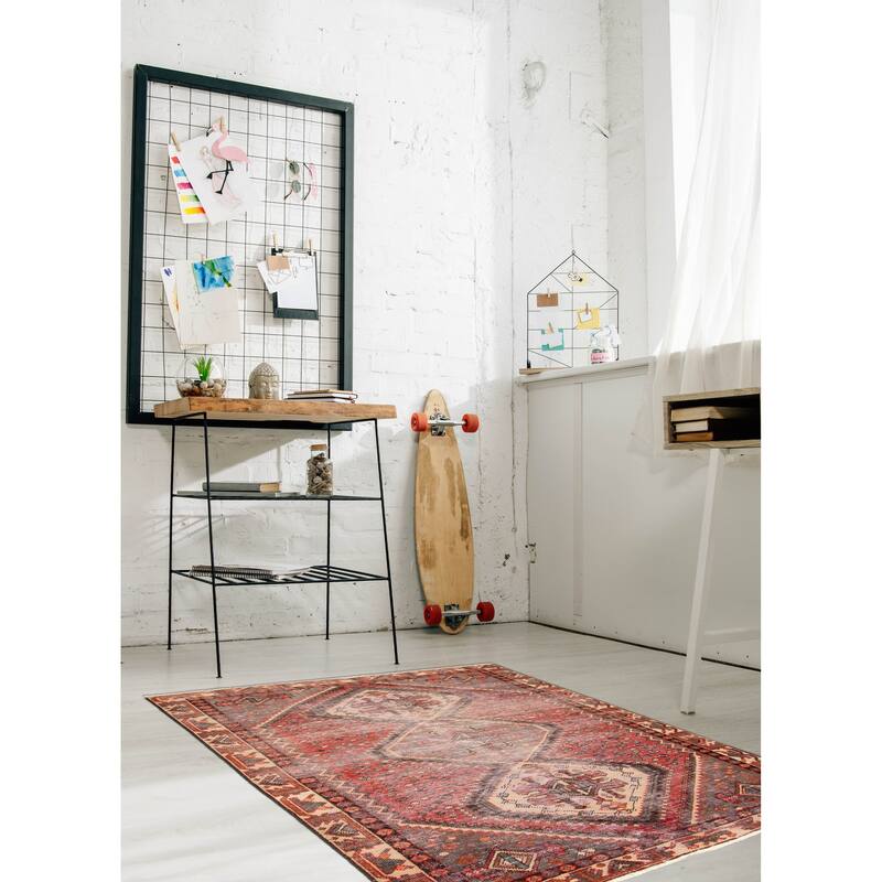 ECARPETGALLERY Hand-knotted Antalya Vintage Red Wool Rug - 4'6 x 6'3