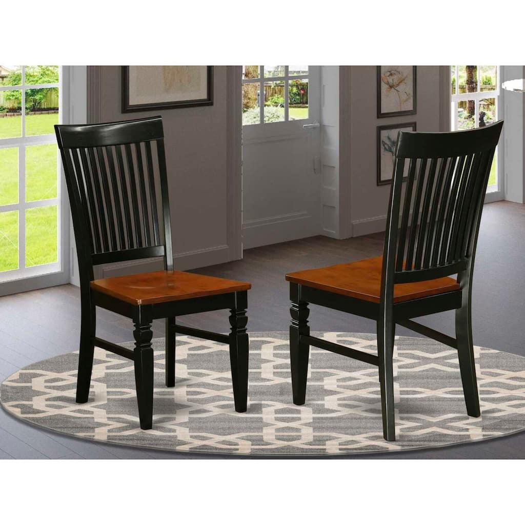 Dining Chair in Black Wood Finish with Exquisite Design and Solid Wood Seat, Home Use - 18