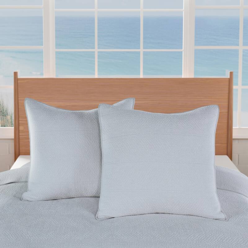 Southern Tide Tideline Coverlet Euro Gray/White Sham