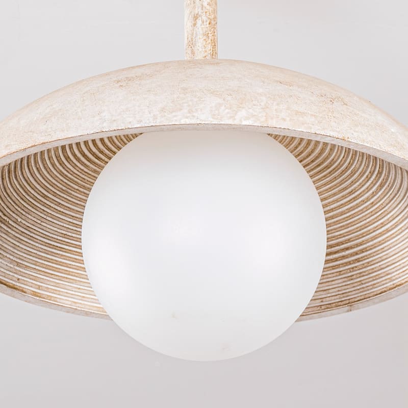 Distressed White 1-Light Hallway Semi Flush Mount Fixture