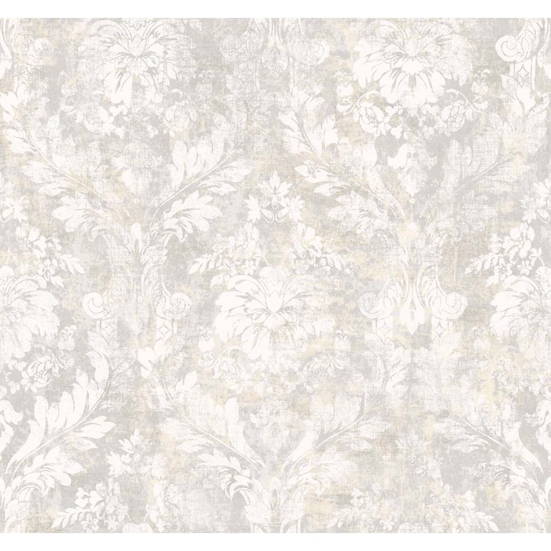 Seabrook Deigns Everdeen Damask Unpasted Wallpaper - 27 in. W x 27 ft. L bolt 60.75 sq. ft.