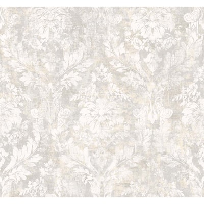 Seabrook Deigns Everdeen Damask Unpasted Wallpaper - 27 in. W x 27 ft. L bolt 60.75 sq. ft.
