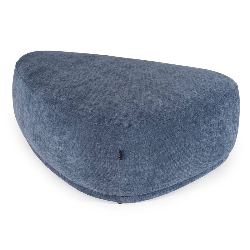 Divani Casa Kinsey Modern Blue Large River Rock Ottoman