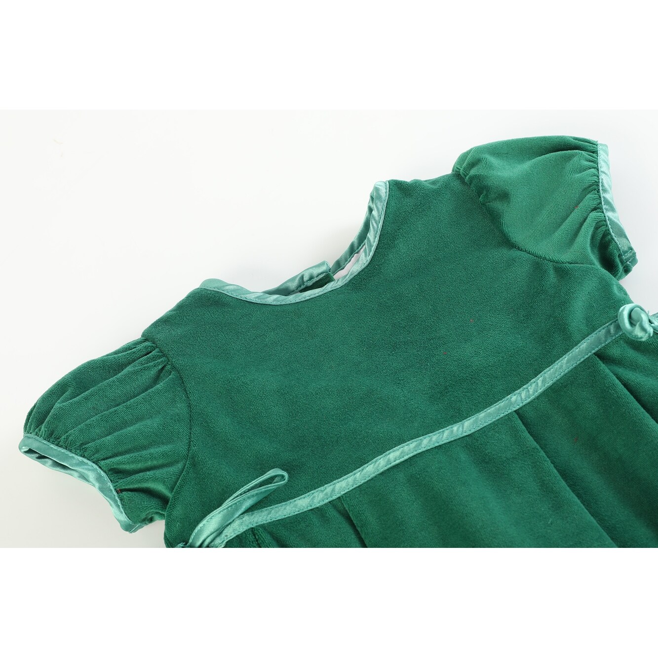 lil cactus christmas dress Lil Cactus Green Velvet and Satin Bow Christmas Dress - Overstock