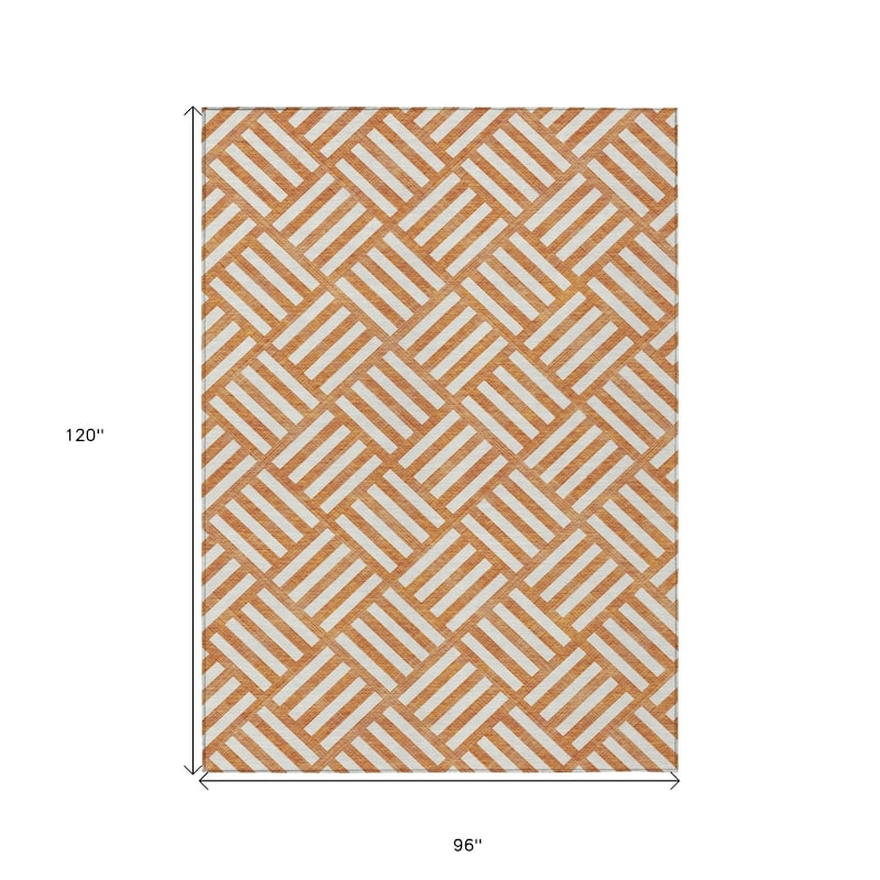 HomeRoots Geometric Transitional Rectangle Outdoor Rug