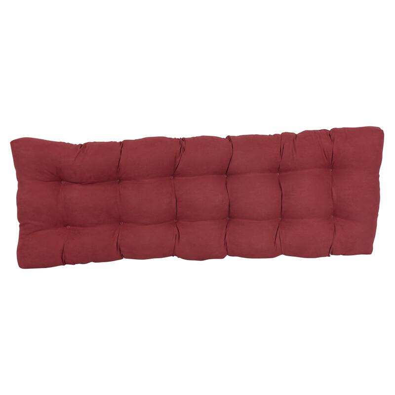 Solid Microsuede Tufted Indoor Bench Cushion (Multiple widths from 42 to 60 inch)