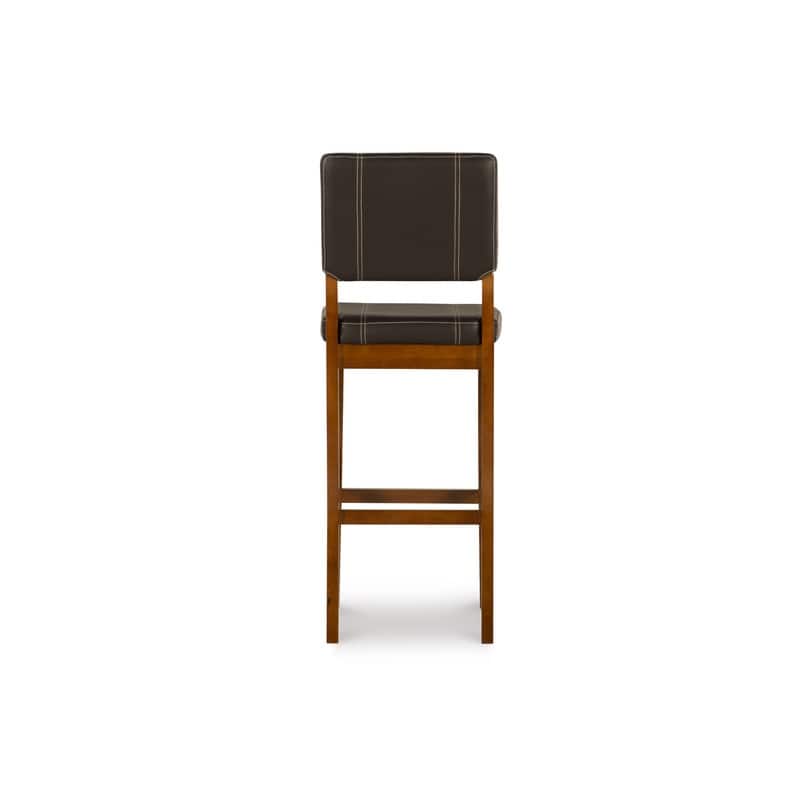 Linon Clover Dark Brown Faux Leather 30-inch Bar Stool