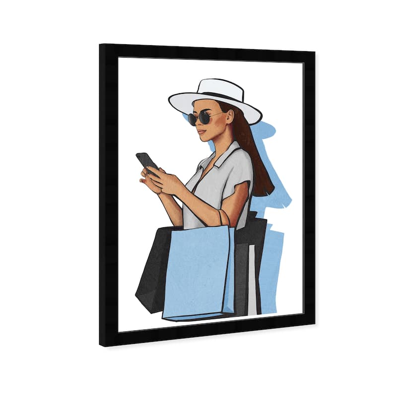Wynwood Studio Prints Fashion and Glam After Shopping Blue and Light Blue Glam Wall Art Canvas Print
