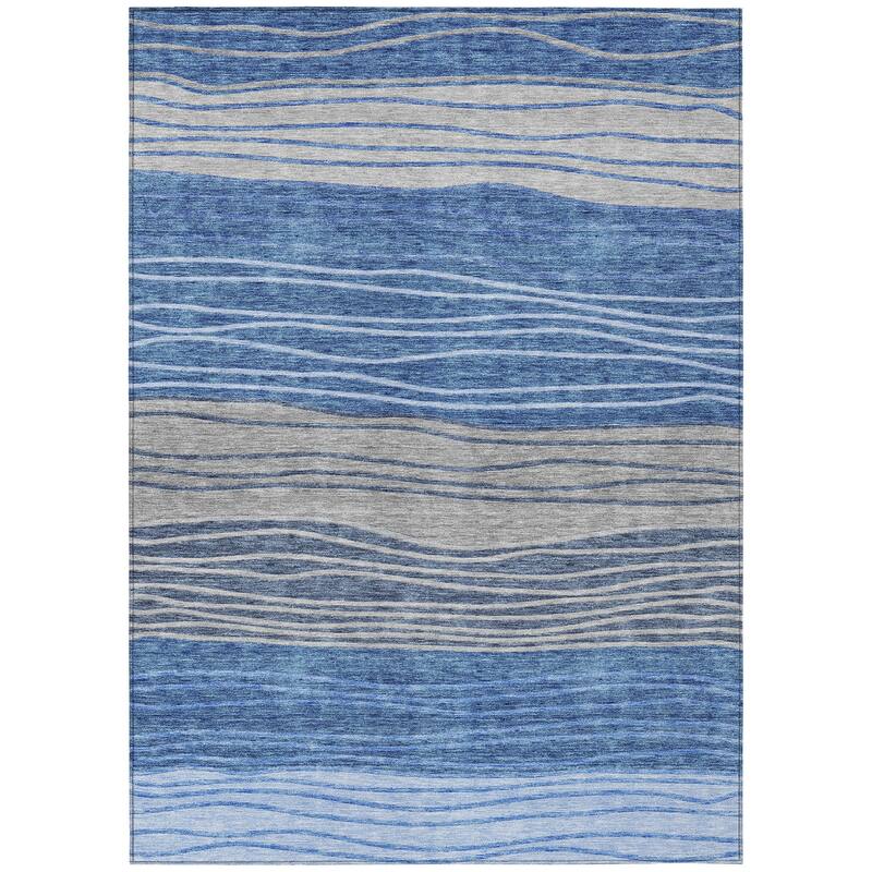 Machine Washable Indoor/ Outdoor Chantille Modern Stripes Rug