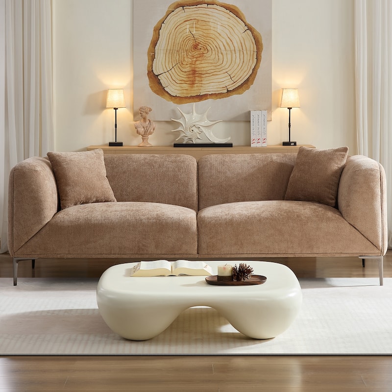 Modern Sofa for Living Room Family Movie Nights & Reading Hours - Camel+Brown