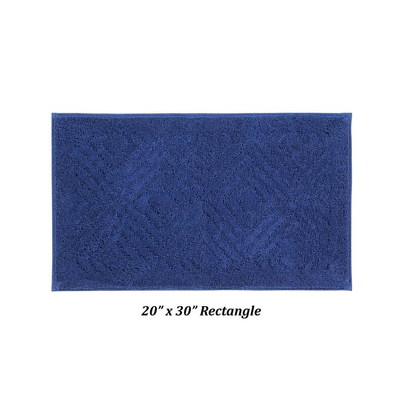 Better Trends Bath Rug 100% Cotton Tufted Soft & Plush Water Absorbent Bathroom Rugs for Shower, Sink Bath Mats Trier Collection - 20" x 30" Rectangle - Blue